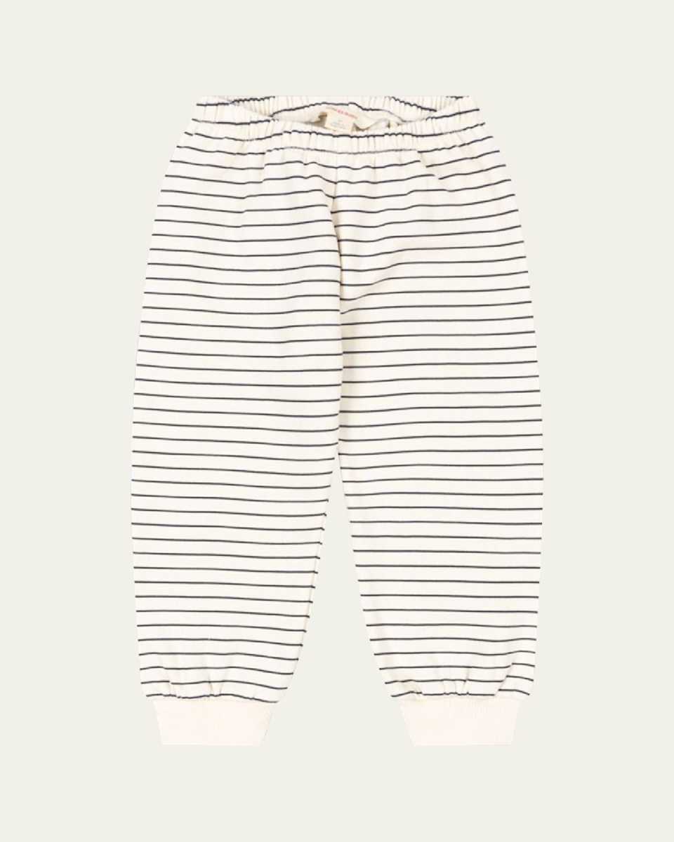 Boy's Amio Lucky Patch Pinstriped Sweat Pants, Size 6M-6